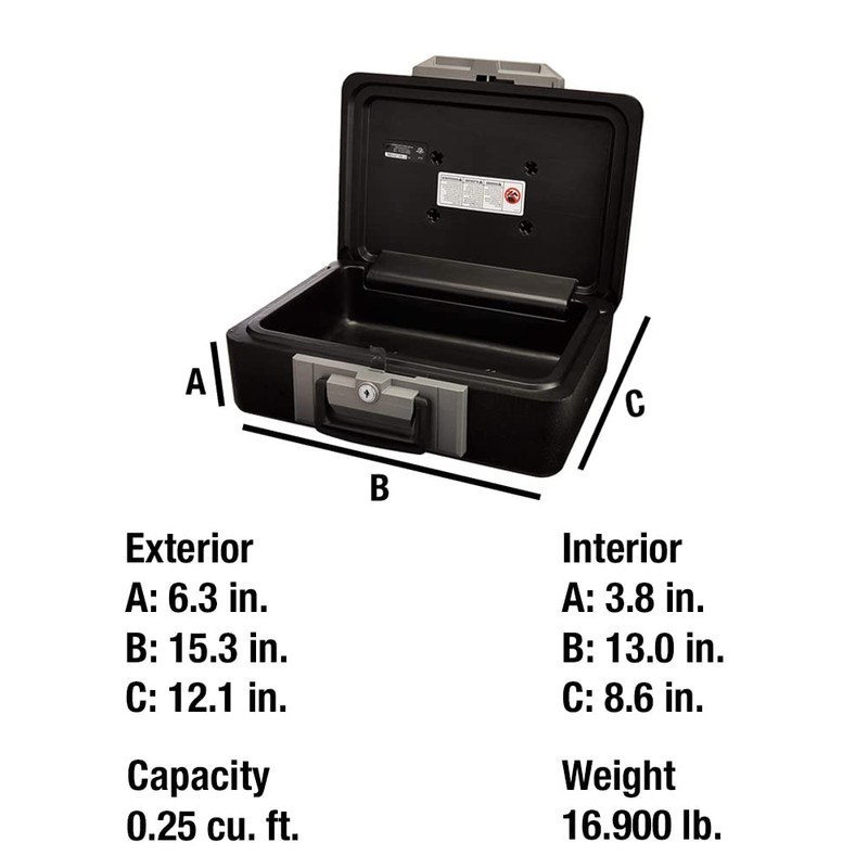 SentrySafe Fireproof Safe Box with Key Lock, Chest Safe with