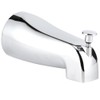 Wall Mounted Electroplate Bathtub Faucet Concealed Tub Spout with Pull
