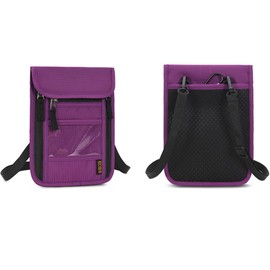 Croogo Passport Holder Travel Neck Wallet with RFID Blocking Passport Bag Credit Card Holder Wallet Messenger,Purple-HZB01