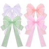 4pcs Bow Hair Clips(White, Pink, Green, Purple)