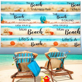 Boao 4 Pack Towel Bands for Beach Chair, Pool & Cruise Essentials, Elastic and Windproof, Towel Chair Clips Lounge Strap Holder, Cruise Ship Accessories (Beach)