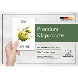 WBdesignz Birthday Card with Envelope - Olive Greetings Card for Birthday Olive You So Much Happy Birthday (A6)