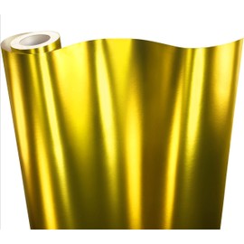 VViViD+ Premium Satin Chrome Gold Vinyl Wrap Roll w/Air-Release Adhesive Technology (3ft x 5ft)