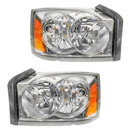 Headlight Assembly Set Headlights Driver & Passenger Side Compatible with 2005-2007 Dodge Dakota CH2502159 CH2503159