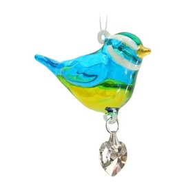 Wild Things Pretty Little Bird - Blue Tit - Suncatcher, Handmade Crystal Bird - Hanging Mobile Ornament, 5059-BTI