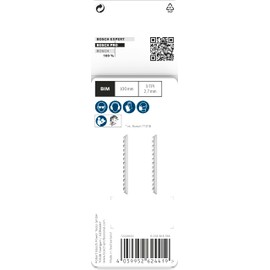 Bosch 2 x PRO Hardwood Clean T101BF Jigsaw Blades (for Hardwood, Fibreboard with Medium Density, Length 100 mm, Professional Accessories Jigsaw)