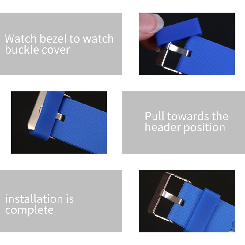 RUIAN 4 PCS Pink Silicone Watch Strap Holder Rings, Watch