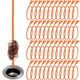 Lanties 50 Pack 25 Inch Drain Snake Flexible Hair Drain Clog Remover Snake Cleaning Tools for Kitchen Sink, Bathtub, Toilet and Sewer Systems Effective Cleaning Debris