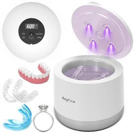 Limpiador Ultrasónico Avanzado De Retenedores Para Prótesis Dentales, Protectores Bucales, Aparatos Dentales, Cabezales De Cepillos De Dientes Y Joyas. Sistema De Purificación Trifásico De 45