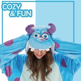 GONAAP Unisex Adult Onesie Pajamas Animal One Piece Costume Cosplay Sleepwear (Sullivan-1, Small)