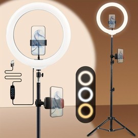UEGOGO Ring Light 12-inch Kit, Professional LED with Stand and Phone Holder, 43" Tripod Stand for Tattoo Lash Extension Barber Makeup Artist Studio Video Photography Lighting Selfie Cellphone Smartphone