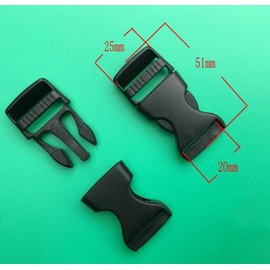 LEISURE CLUB Insertion Buckle, Side Release Buckle, Lace, Fastener, Back, Plastic Parts, Belt Parts, Tape, Collar, For Outdoor Climbing Cables, Black