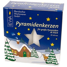 JEKA Pyramid Kerzen, Wachs,,, Wachs, weiß, 1.8 x 1.8 x 10.5 cm