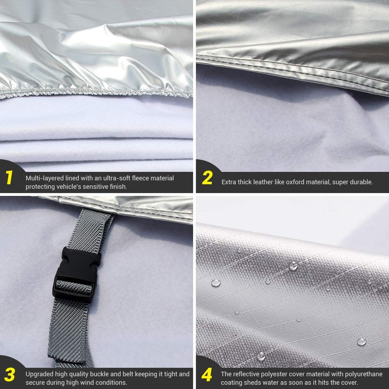 Tecoom Heavy Duty Multiple Layers Car Cover All Weather Waterproof