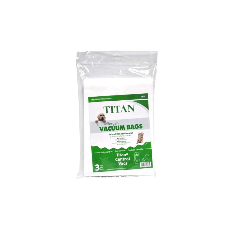 Titan TCS5702, TCS6602 Central Vacuum Cleaner Paper Bags 3PK #