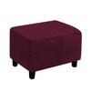 Ottoman Cover, Stretch Rectangle Velvet Ottoman Slipcovers of Foot Stool
