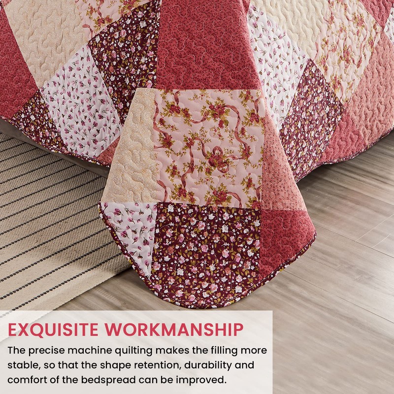 Qucover Patchwork Pillowcases 2 Pack Multicolor Floral Printed Pillow Cases