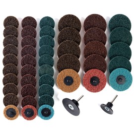 Shawya 2 and 3 Inch Ssanding Disc 47Pcs Assorted Quick Change Sanding Discs Set with 1/4" Shank Holder Die Grinder Sanding Disc Surface Conditioning Discs for Burr Finish Rust Paint Removal