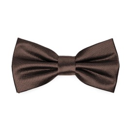 Ladeheid Children's Boys Bow Tie - Pre-Tied Adjustable Band, Shiny Design, Ideal for Wedding, Birthday, School - Durable and Stylish Size 10 cm x 5 cm BKS, brown