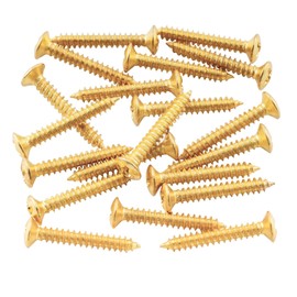 Musiclily 3x22mm Guitar Bridge Mounting Screws Countersunk Screws for Strat Tele Style Electric Guitar,Gold(20 Pieces)
