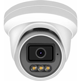 JUSTOP 5MP 3K Audio Full Colour Dome Turret CCTV Security Camera, 3.6mm Lens Wide-Angle, Outdoor Waterproof, Built-in Microphone, AOC (White)