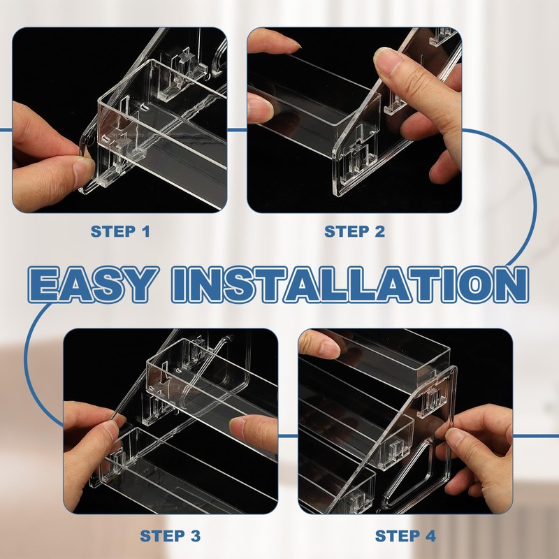 PATIKIL 5 Tier Acrylic Card Display Stand, Portable Postcard Rack