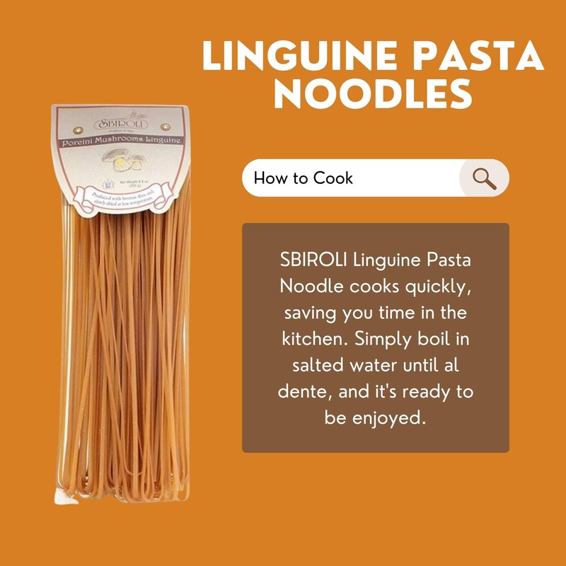 SBIROLI Linguine Porcini Mushroom Flavor, 8.8 Ounce