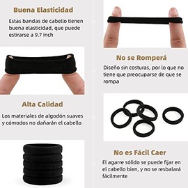 100 Pcs Ligas para Cabello Elásticas, Donas para el Cabello Mujer, Scrunchies para Cabello Sin Costura, Lazos de Pelo de Algodón para Coleta, Accesorios para el Cabello para Niña (Marrón)