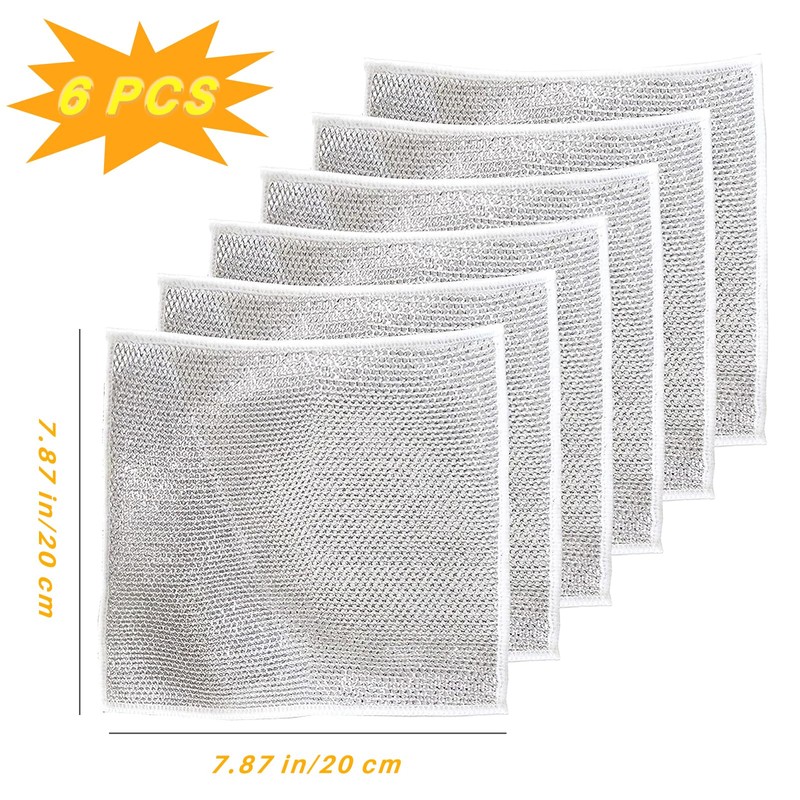 Multipurpose Double Layer Non Scratch Scrubbing Wire Dishwashing Rags for