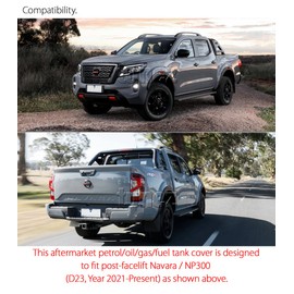 TUNEZ® Carbon Print Fuel Petrol Gas Door Cover Cap Lid Compatible with Navara NP300 D23 Year 2021-2024 DX RX ST ST-X PRO-4X