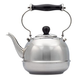 2 Qt. Stainless Steel Smooth Teakettle w/Wood Handle