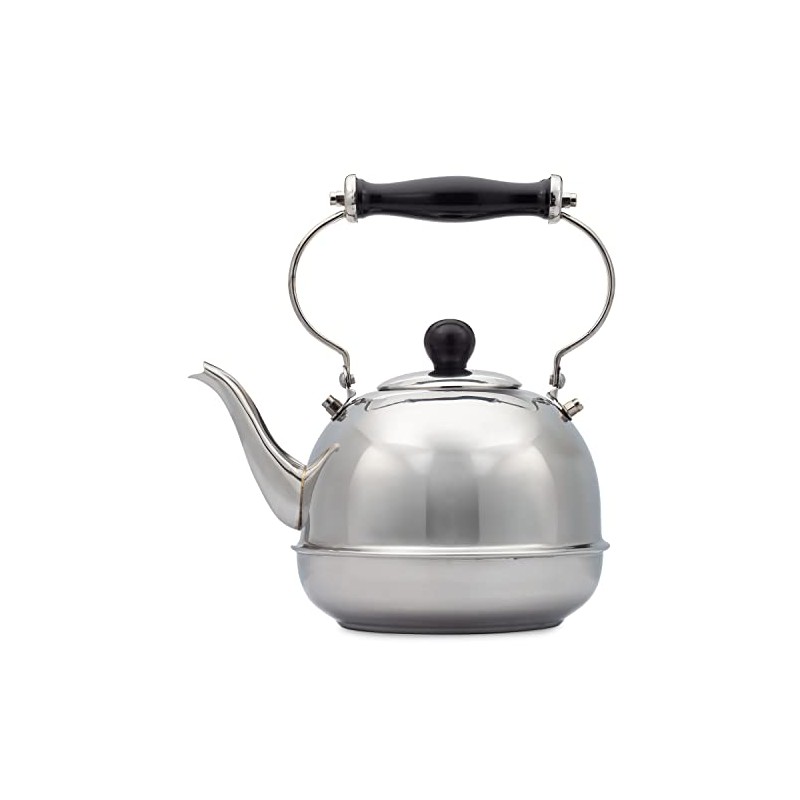 2 Qt. Stainless Steel Smooth Teakettle w/Wood Handle