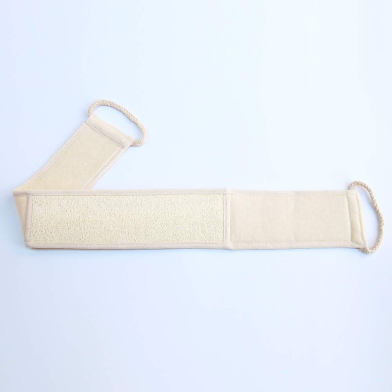 Luffa Exfoliating Back Scrubber for Shower, Double Side Scrubbing Strap,