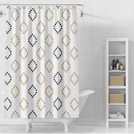 Shower Curtain Liner, Triangle Quadrilateral Waterproof PEVA Shower Curtains with 3 Duty Heavy Bottom Magnets and 12 Rust Proof Grommets, 72x72 Weighted Shower Liner for Shower Stall, Bathtubs