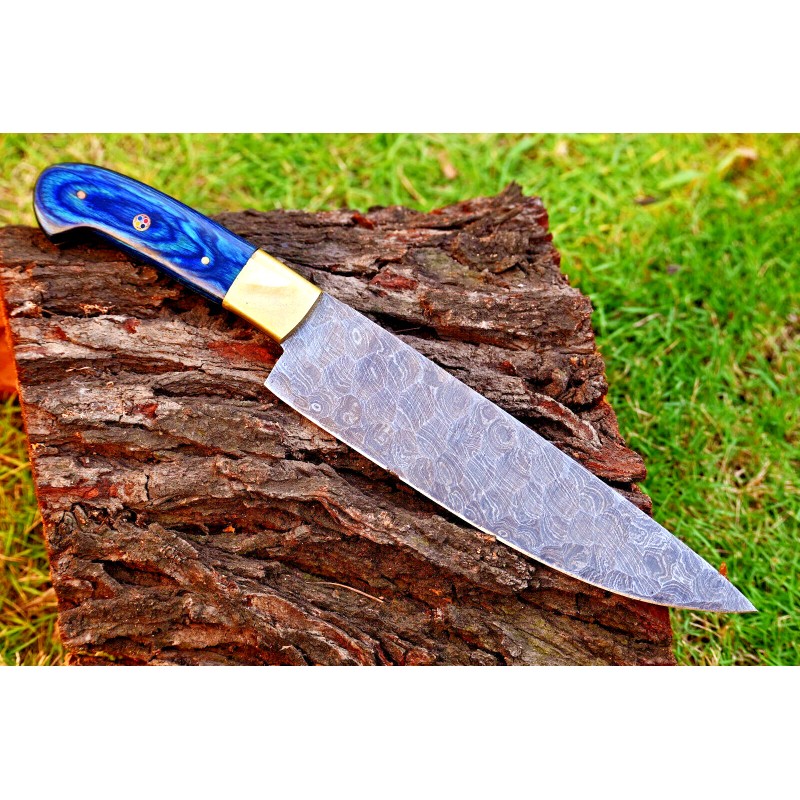M DAMASCUS CUSTOM HANDMADE FORGED DAMASCUS STEEL CHEF KNIFE KITCHEN