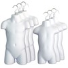 DisplayTown 3 Sets of White Toddler + Child Torso Hollow