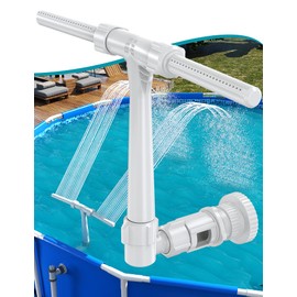 Pool Fountain for Above and In-Ground Pools, Adjustable Dual Spray Waterfall Sprinkler Cooler for Pool, Swimming Pool Spa Water Fountain, High-Pressure Pool Spray Fountain