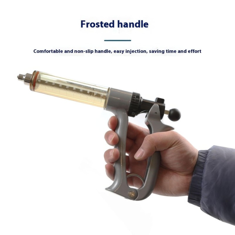 Livestock Vaccination Syringe Gun, 50ml Semi-Automatic, 5-Gear Adjustable, with 10
