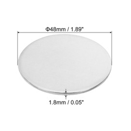 PATIKIL 48 mm Steel Plate, Pack of 6 Metal Stamping Blanks Tags Circular Metal Plate Punch DIY 304 Stainless Steel for Laser Engraving Punching Craft Name Plate