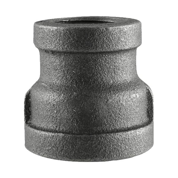 PlumberStop - 3/4 X 3/8 BLACK REDUCING COUPLING, Black Iron