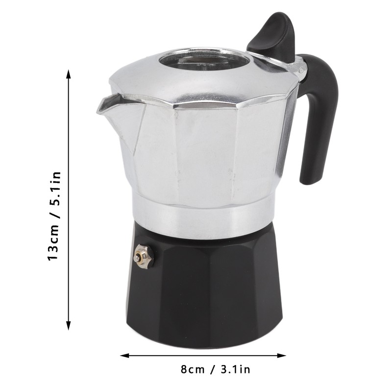 Double Valve Moka Pot Coffee Maker Pot Classic Octagonal Shape