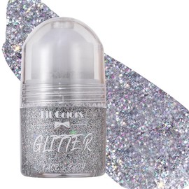 Glitzer Gel Roll on für Haare Gesicht,Body Glitter Gel,Chunky Body Lotion Glitzer Flüssiger Lidschatten,Gesicht Haare Lippen Nägel dauerhaft Make Up Kosmetik Festival,25ml,Silber