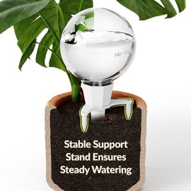 NiHome Set of 2 Plant Self-Watering Stakes for Busy Individuals & Travelers, Long-Lasting Moisture Consistent Dripper Spikes