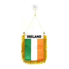 AZ FLAG - Wimpel Irland - 15x10 cm - Irische Mini Flagge 10 x 15 Cm - Auto Pennant Spezielle Auto