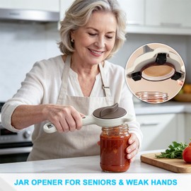 Jar Opener for Seniors& Weak Hands, 4-in-1 Non-Slip Bottle Opener