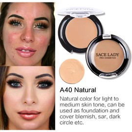 3 Pack Full Coverage Concealer Cream Makeup, Waterproof Matte Smooth Concealer Corrector for Dark Spot Under Eye Circles (3×6g/0.2Oz, 40 Natural)