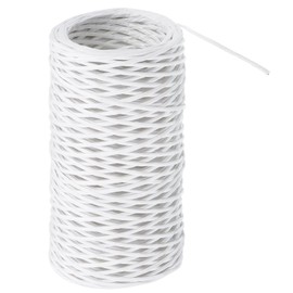 PATIKIL 164 Feet Floral Bind Wire Wrap Twine, 1mm Florist Wire Iron Wire Paper Covered Vine Wrapping Binding Wire for Flower Bouquets, White