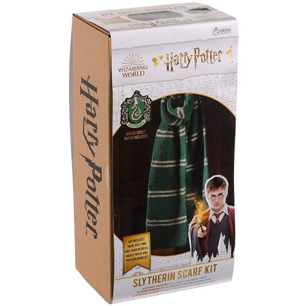 Harry Potter Wizarding World Knitting Kits Collection | Harry Potter Hogwarts Slytherin House Scarf Knitting Kit by Eaglemoss Hero Collector