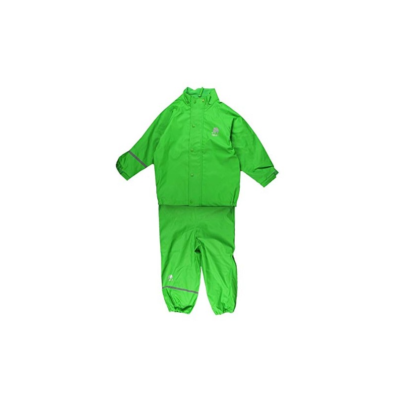 Celavi Unisex Basic Suit Solid Raincoat, Green, 120 cm