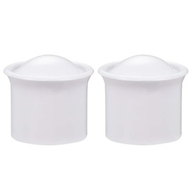 sourcing map Curtain Rod Cap Finials Plastic Modern for 28mm Dia Rod White 2 Pcs